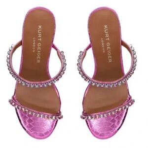 Kurt Geiger Pink Embellished Women's Sandals - Size 40